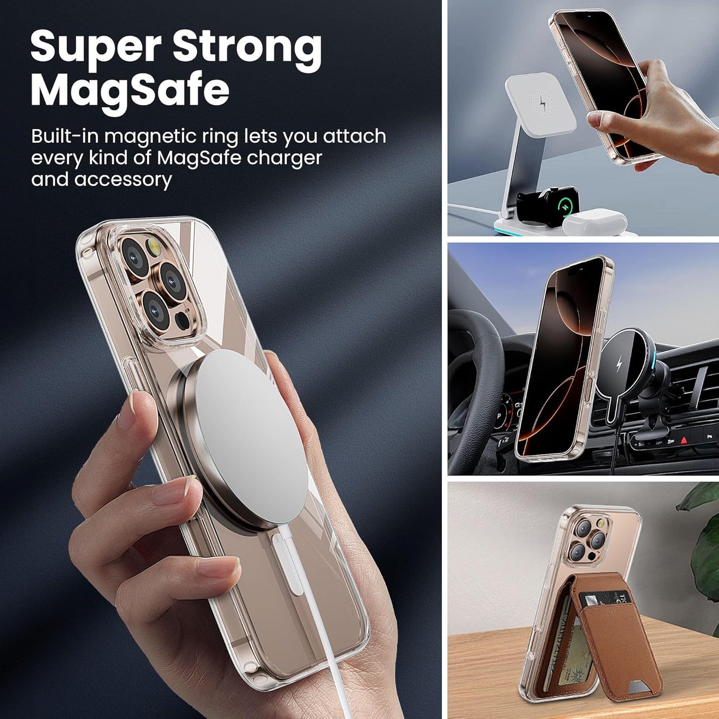 iPhone 16 Pro Case with 12FT Military-Grade Drop Protection, Slim and Clear Shockproof Cover.