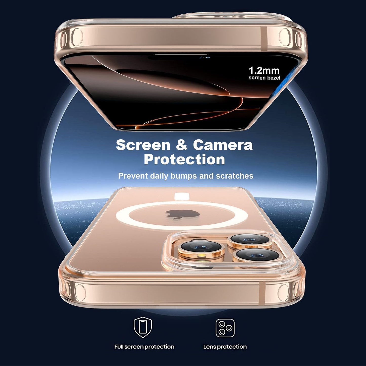 iPhone 16 Pro Case with 12FT Military-Grade Drop Protection, Slim and Clear Shockproof Cover.